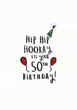 fifty fiftieth Birthday Card 14691 created by Ellie Ellie