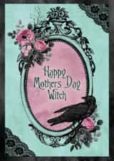 witch crow Mothers Day Card 48119 created by Sarah Mae Artworks