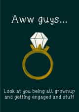 aw guys Engagement & Marriage Card 48161 created by Roselea Illustration 