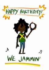 Fun Birthday Card - Bob Marley - We Jammin' created by mollymook