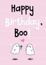 Happy birthday, boo! A cute birthday card for significant others. created by Honey Mushroom Club