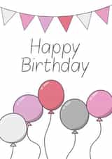 bunting balloons Birthday Card 47307 created by Dominic Clay