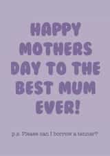borrow a tenner mum Mothers Day Card 36043 created by Splodge Designs