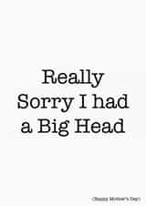 funny big head Mothers Day Card 45484 created by Kikiara Cards