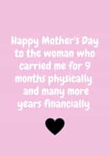 Funny Humour Mothers Day Card 48225 created by Emily Clarkson