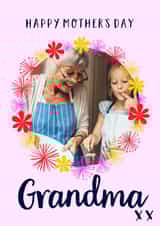 Personalised Mothers Day Photo Card created by Claire Giles - Pretty Floral Personalised Mother's Day Card / Photo Card - For Grandma - Happy Mother's Day Grandma