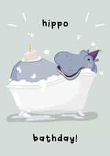 hippo animal Birthday Card 21136 created by Cheeky Peeky