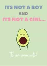 Avocado pregnancy/gender reveal card  created by Made Mint Designs