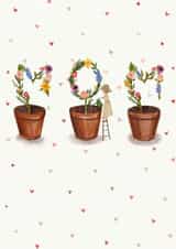 mom plants Mothers Day Card 21617 created by Love Lucy Illustration