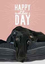 whippet greyhound Mothers Day Card 5585 created by boroughcollective