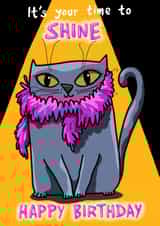 It’s Your Time to Shine cat birthday card created by Sunny and Pea