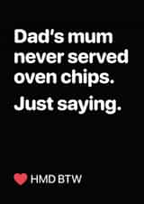 just saying cheeky Mothers Day Card 48334 created by Out of House