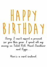 cv2020 toilet roll Birthday Card 48336 created by Wilkos Awesome To The Max Cards