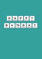 Geeky Periodic Table Card spelling Happy Birthday with periodic elements created by Matt Facer