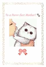 white cat cat Mothers Day Card 37600 created by Doodle Cards