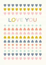 Love you hearts card created by Cards by Anna 