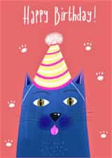 cat from the cat Birthday Card 21943 created by Claire Vessey Art