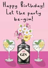 Floral Gin Birthday Card created by Amy Florence Design