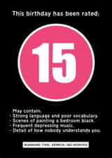 fifteen 15 Birthday Card 19869 created by Leamington Underground