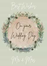 Mr & Mrs 'on your wedding day' wreath. created by BeauPrintBoutique