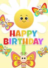 Happy Birthday - Children's Colourful Butterfly Birthday Card created by RoleyOleyMoley