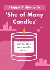 She of Many Candles Birthday Card created by Card and Cake