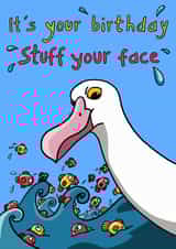 Stuff Your Face seagull birthday card created by Sunny and Pea