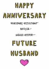 Future husband personal assistant Anniversary Card 21956 created by Just Jojo
