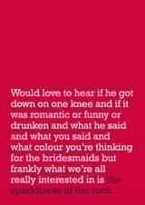 Sparkliness of the rock - engagement - red created by The Right Lines