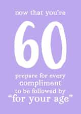 for your age compliment Birthday Card 4176 created by The Cake Thief