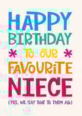 Favourite Niece Birthday Card created by Poppy Lane