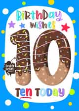 Sweet doughnut Boy’s Age 10 Birthday sprinkles created by Little Cat Creates