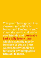 Teacher Card - End Of Term created by The Right Lines