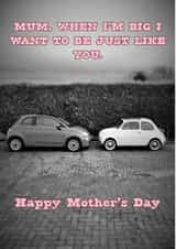 car fiat Mothers Day Card 48541 created by Quirky Cards