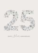 Classic Silver Wedding Anniversary Card - 25 Years created by mrs L cards