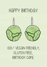 Brussels Sprouts Vegan Birthday Card 17305 created by Creaternet