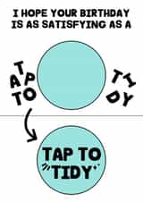 Tap to tidy Stacey Solomon Birthday Card 15869 created by Helen Bicknell