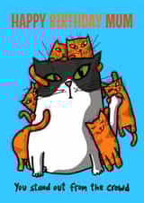 Happy Birthday Mum cat card created by Sunny and Pea
