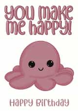 Octopus plush Cute plush Birthday Card 21991 created by Robyn Hoddell