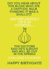joke onion Birthday Card 12443 created by Knees-up!