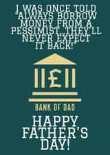 pessimist dad Father's Day Card 35371 created by Knees-up!