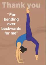 Bending over backwards thank you card created by Illustrationsbyisha