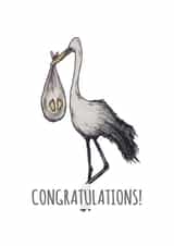 Bird delivery New Baby card created by Art by aliciamcarman