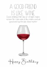 A Good Friend is like Wine Birthday Card created by Jemma Louise UK