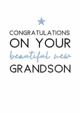 grandson beautiful New Baby Card 5894 created by Word Up Creative