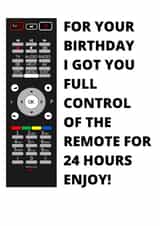 remote tv Birthday Card 22004 created by Sense of Self Designs