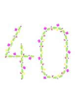 Floral 40th birthday card created by Little Red Apple