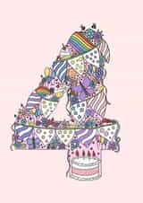 4th Birthday Girl created by Jenny Wren Designs