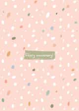 'happy anniversary!' - confetti pattern celebration card created by Arty Jess