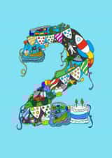 bunting cake Birthday Card 21480 created by Jenny Wren Designs